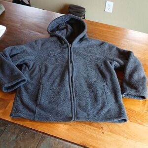 Braetan Charcoal Textured Jacket Zip-up Hoodie 2 Holes Shown In Pics